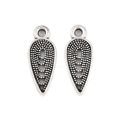 Tibetan Style Alloy Hollow Teardrop Charms PALLOY-A024-12AS-1