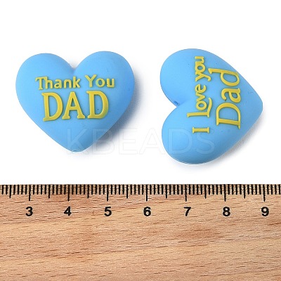 Father's Day Silicone Beads SIL-D014-03B-1