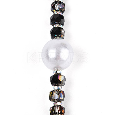 Acrylic & Glass & ABS Plastic Pearl & Alloy & Polymer Clay Pave Rhinestone Beads Strands MAK-T011-08A-1