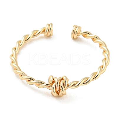 Brass Twist Knot Open Cuff Rings X-RJEW-K254-03G-1