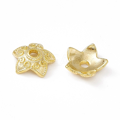 5-Petal Brass Bead Cap KK-A172-15G-1