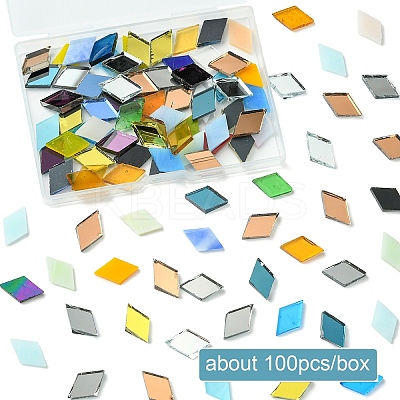 100Pcs 2 Colors Mosaic Tiles Glass Cabochons DIY-YW0012-20-1