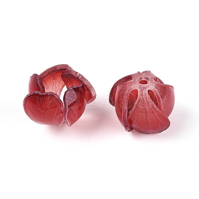 Flower Resin Bead Cap RESI-T059-17-1