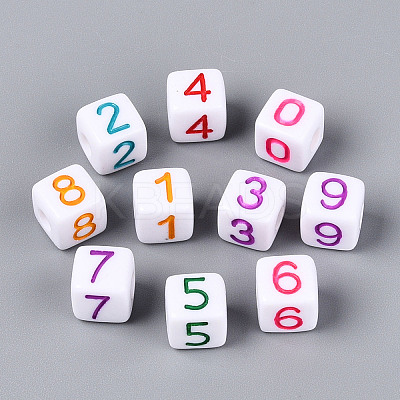 Opaque Acrylic European Large Hole Beads SACR-N020-01M-01-1