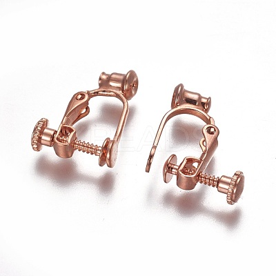 Brass Screw Clip-on Earring Converters Findings KK-F785-04RG-1