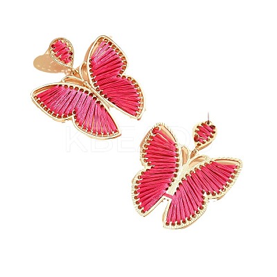 Bohemia Style Alloy & Cotton Dangle Stud Earrings FS-WG7AD97-03-1