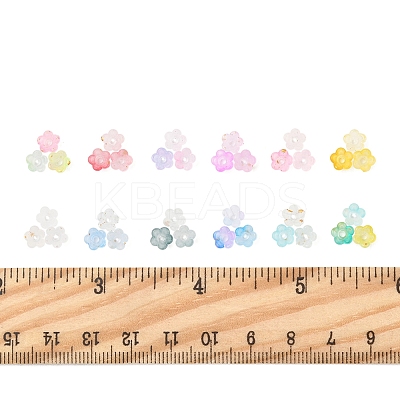19.2G 12 Colors Frosted Transparent Acrylic Beads OACR-FS0002-18-1