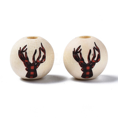 Unfinished Natural Wood European Beads WOOD-S057-033-1