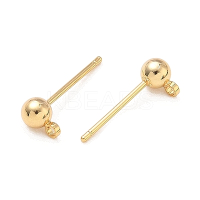 SHEGRACE Brass Round Ball Stud Earring Findings XGR0051G-39G-1