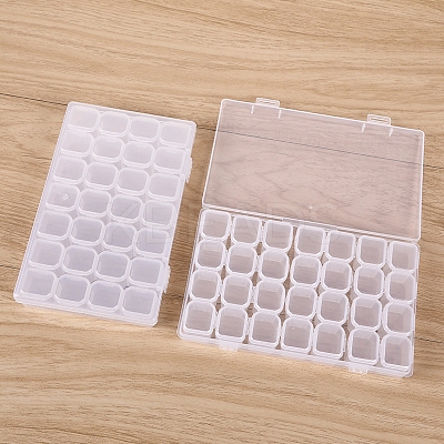 Transparent Plastic 28 Grids Bead Containers CON-PW0001-029-1
