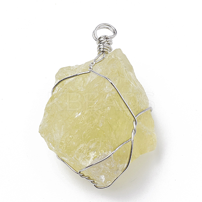 Natural Citrine Pendants G-Q993-01-1