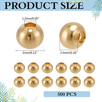 500Pcs Brass Beads KK-ME0001-72-1