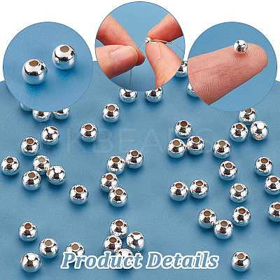 60Pcs 925 Sterling Silver Beads STER-PH0001-59-1