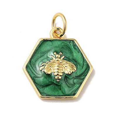 Rack Plating Brass Enamel Pendants KK-H431-10G-1