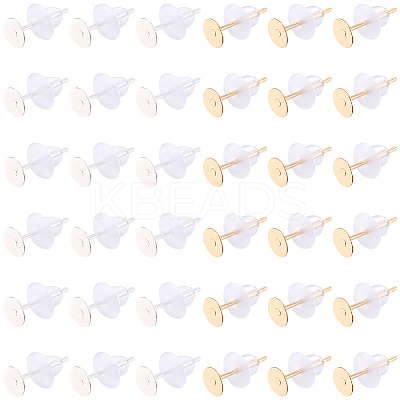 200Pcs 2 Colors 304 Stainless Steel Stud Earring Findings STAS-BBC0009-92C-1