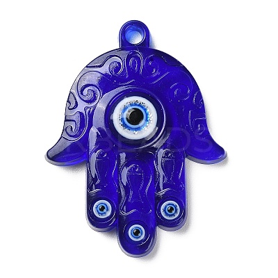 Blue Evil Eye Resin Pendants CRES-D012-01E-1