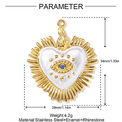 304 Stainless Steel Rhinestone Pendants STAS-OY002-51G-1