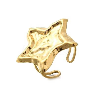 304 Stainless Steel Open Cuff Ring for Women RJEW-B109-03G-02-1