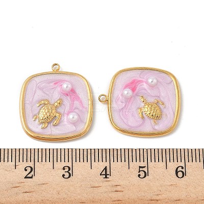 304 Stainless Steel Enamel Pendants STAS-U057-11G-B-1