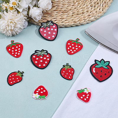 12Pcs 6 Styles Cloth Embroidery Cloth Iron on/Sew on Patches PATC-CP0001-09B-1