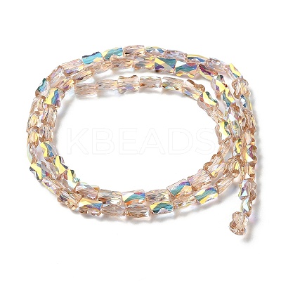 Transparent Electroplate Glass Beads Strands GLAA-Q099-J01-07-1