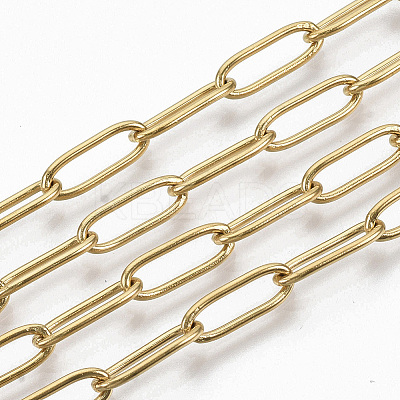 PVD Vacuum Plating 304 Stainless Steel Paperclip Chains CHS-S006-JN957-2-01-1