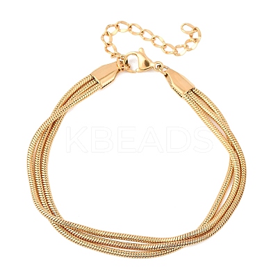 304 Stainless Steel Snake Chain Multi-strand Bracelets BJEW-C128-01C-1