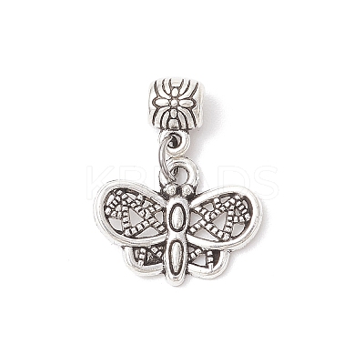8Pcs 8 Styles Alloy Butterfly European Dangle Charms PALLOY-JF03874-1