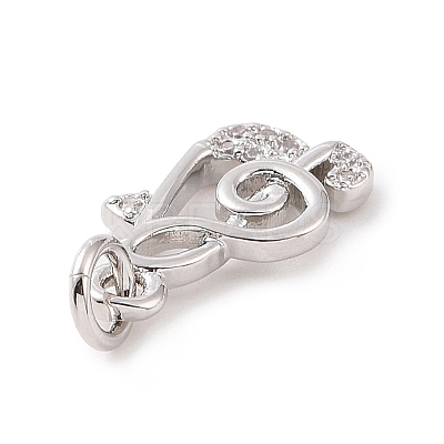 Brass Micro Pave Cubic Zirconia Charms KK-C012-17P-1