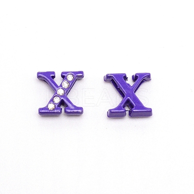 Rhinestone Slide Letter Charms RB-TAC0002-01X-1