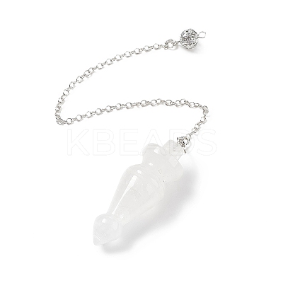 Natural Quartz Crystal Pointed Dowsing Pendulums AJEW-B020-03P-08-1