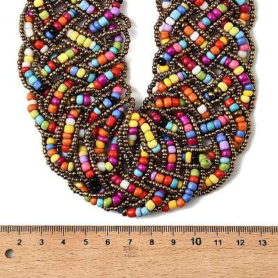 Glass Seed Bead Multi-strand Necklaces NJEW-H063-03G-1