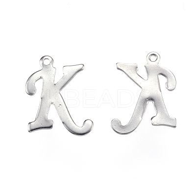 Non-Tarnish 304 Stainless Steel Letter Charms X-STAS-F039-01K-P-1