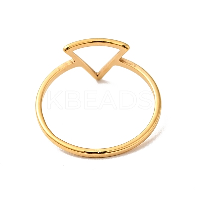 Ion Plating(IP) 201 Stainless Steel Triangle Finger Ring for Women X-RJEW-G266-05G-1