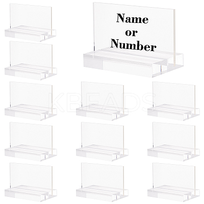 Transparent Acrylic Blank Place Sign & Base Holder Set FIND-WH0042-52-1