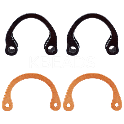 4Pcs 2 Colors Wood U-shaped Bag Handles DIY-WR0002-88-1