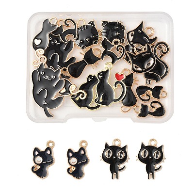 20Pcs 10 Styles Alloy Enamel Pendants ENAM-FP0002-59-1