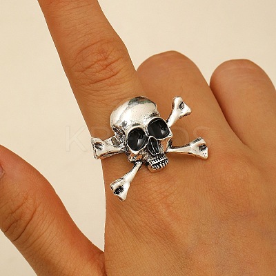 Halloween Adjustable Alloy Finger Rings RJEW-C147-01A-AS-1