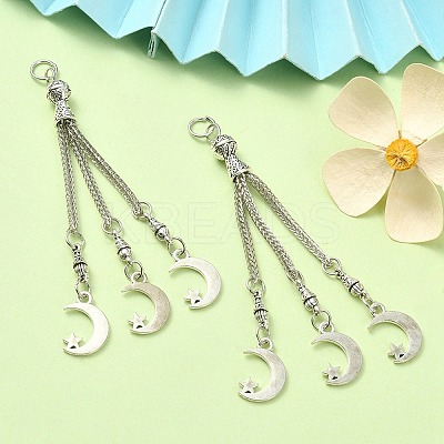 Tibetan Style Alloy Feather Tassel Big Pendants FIND-YW0003-92C-1