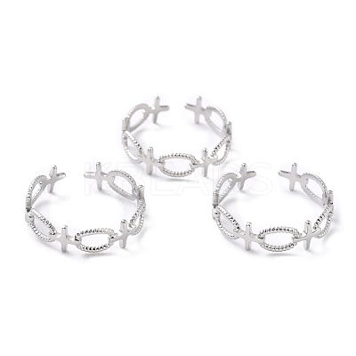 Tarnish Resistant 304 Stainless Steel Finger Rings RJEW-L102-09P-1