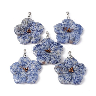 Natural Blue Spot Jasper Big Pendants G-B040-01P-08-1