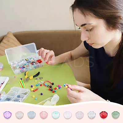 200Pcs 10 Colors Transparent Spray Painted Glass Beads GLAA-DC0001-24-1