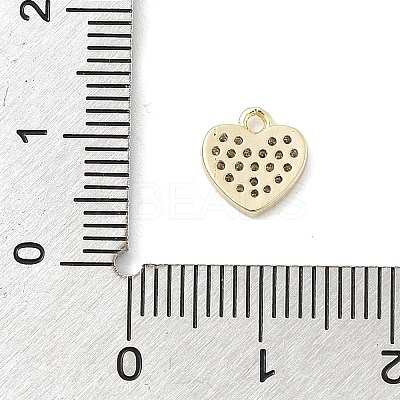 Brass Micro Pave Clear Cubic Zirconia Charms KK-B130-02G-07-1