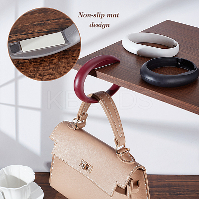 5Pcs 5 Colors Round Plastic Purse Hooks FIND-WR0010-28-1