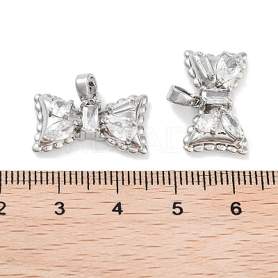 Brass Micro Pave Cubic Zirconia Pendants KK-C051-45P-1