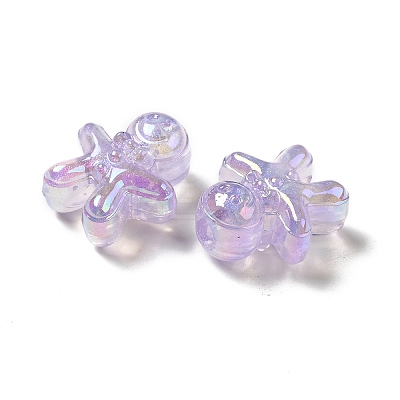UV Plating Rainbow Iridescent Acrylic Beads PACR-M002-11E-1