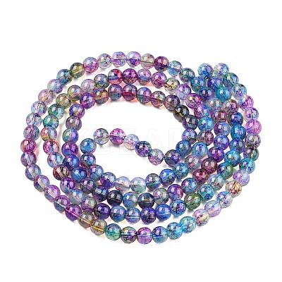 Baking Paint Glass Beads Strands DGLA-Q023-6mm-DB57-1