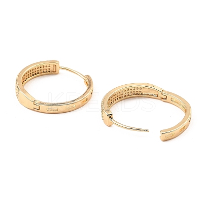 Brass Cubic Zirconia Hoop Earrings EJEW-D078-21KCG-1
