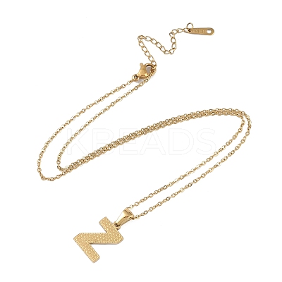 Ion Plating(IP) Initial Letter 304 Stainless Steel Pendant Necklaces NJEW-M199-01G-Z-1