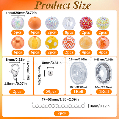 DIY Round Acrylic & Resin Beaded Bracelets Jewelry Set DIY-SC0026-41-1